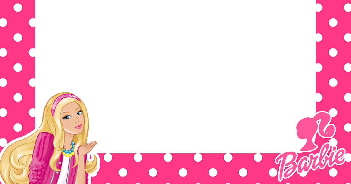 Barbie Pink Dots PNG Frame Printable PNG Frames Cartoon Character PNG Photo Frames