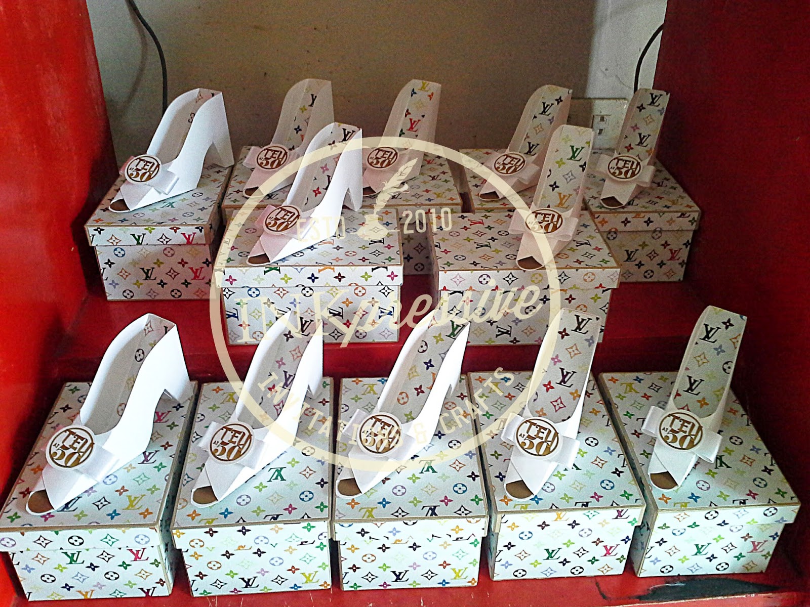Debut Louis Vuitton Inspired + Lady Shoe Favor Box + Table Centerpiece