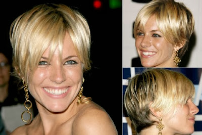 Sienna Miller short haircut with bangs Sienna Miller short haircut with bangs