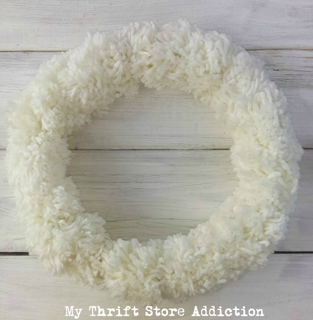 How to upcycle a thrift store find to create a whimsical winter wreath Upcycled whimsical winter wreath