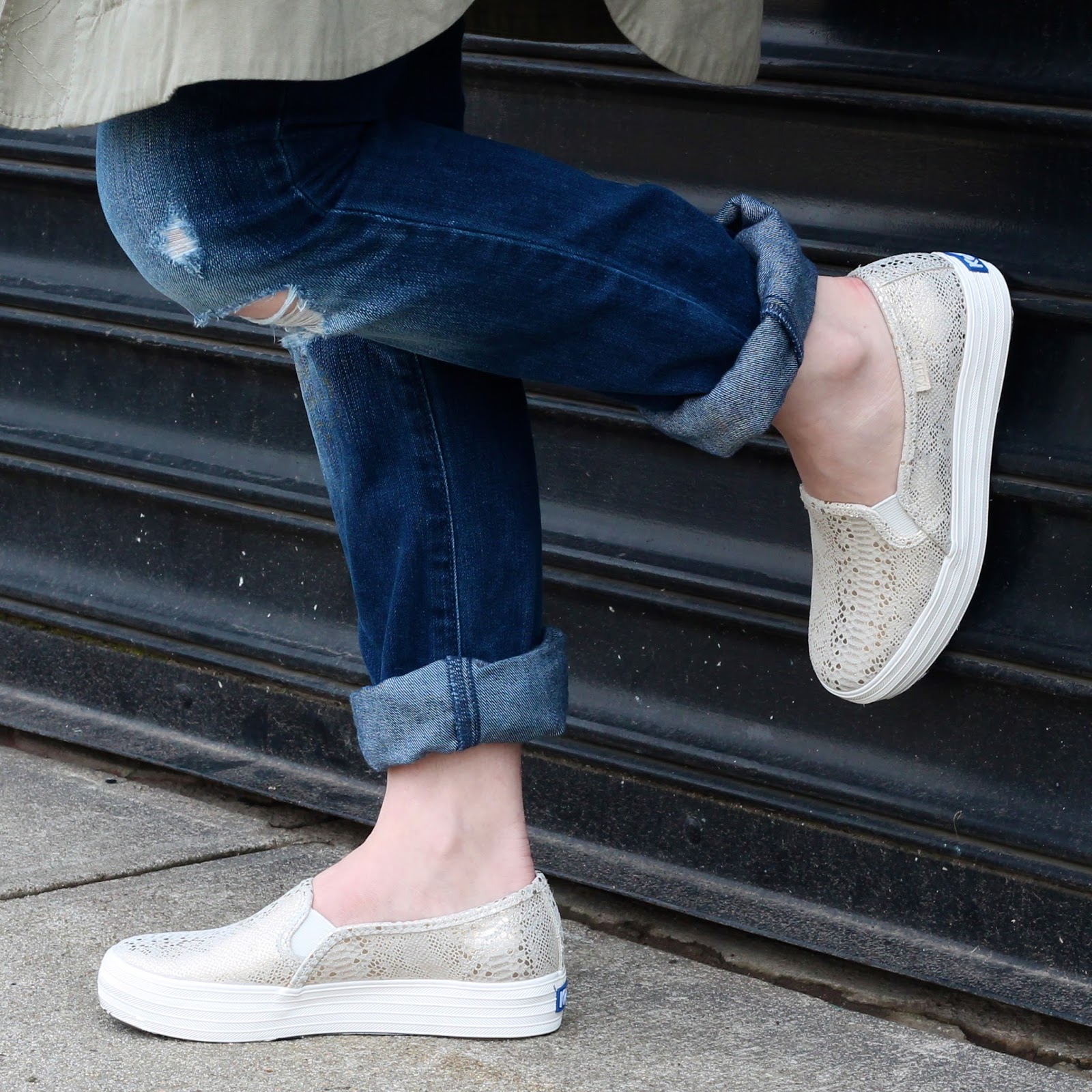 shearling lined slip on sneakers