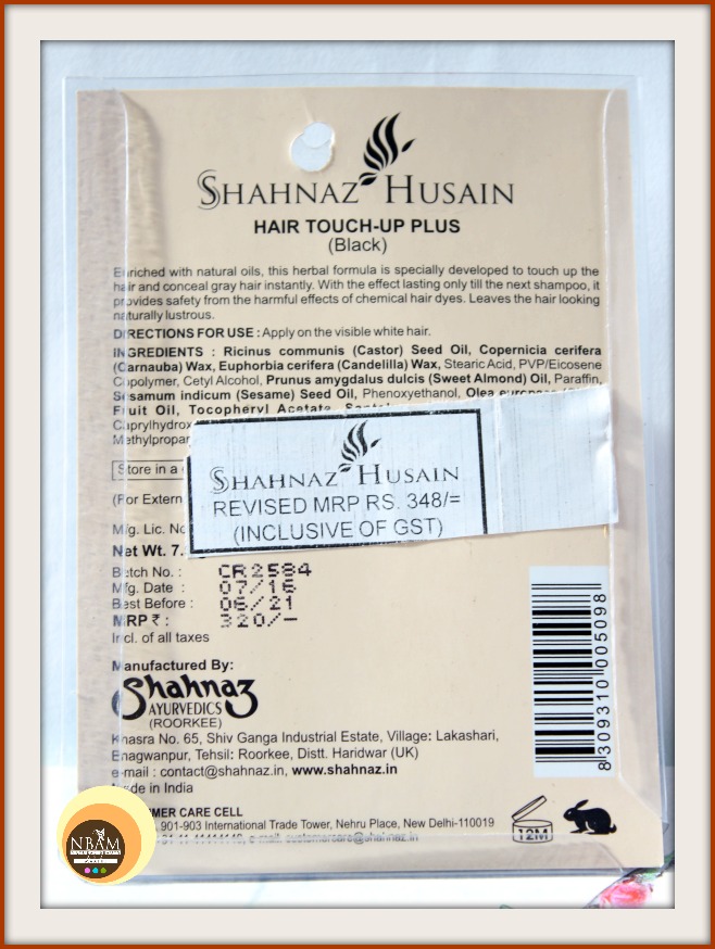 Natural Beauty And Makeup : Shahnaz Husain Hair Touch-up Plus Instant  (BLACK): Review & Other details