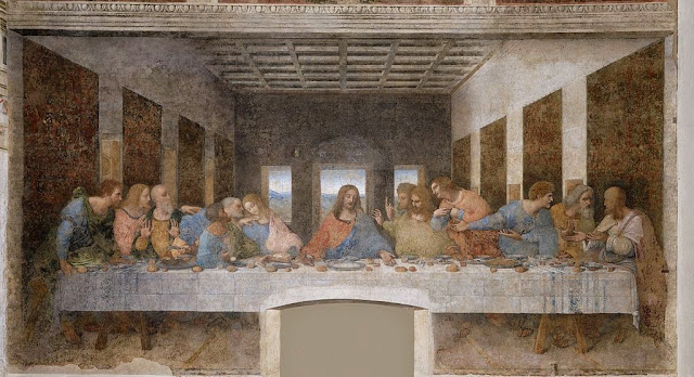 La Cène de léonard de Vinci réalisé de 1494 à 1498 pour le réfectoire du couvent dominicain de Santa Maria delle Grazie à Milan