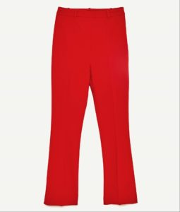 zara red flared trousers