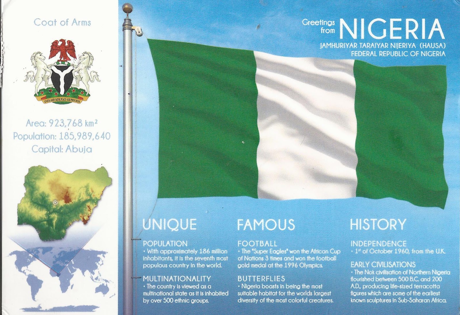 A Journey of Postcards: Flags of the World | Nigeria