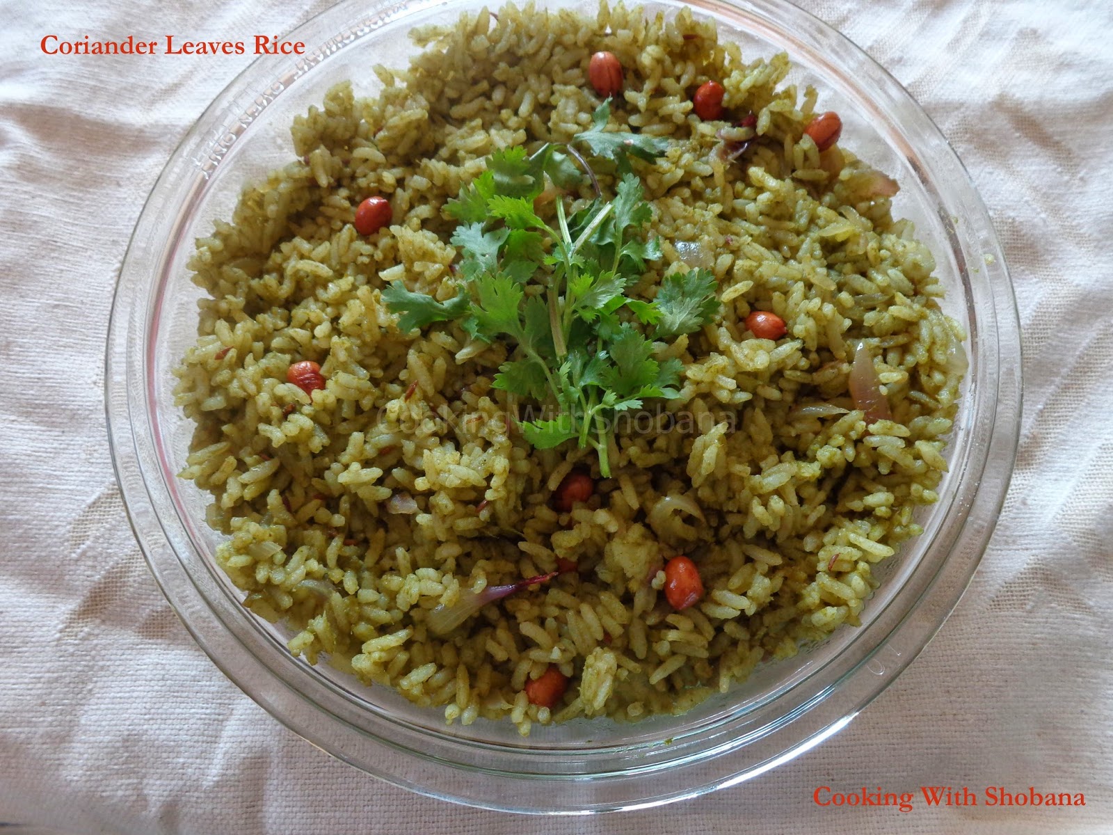 Cooking With Shobana CORIANDER LEAVES RICE