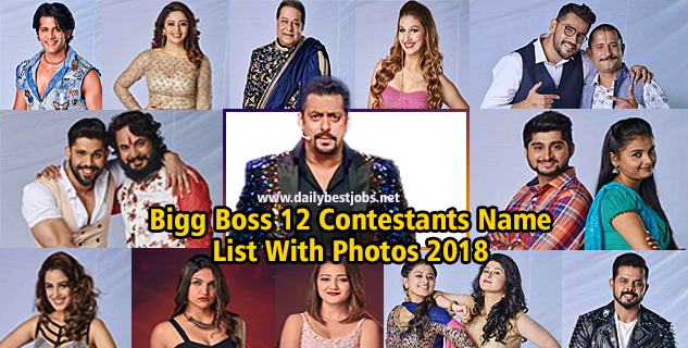 Bigg Boss 12 Contestants Name List With Photos 2018 BB12 Final List
