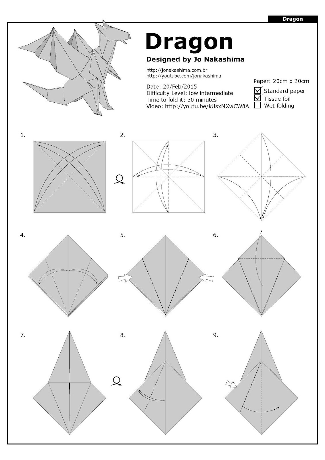 Diagram DragonJo Nakashima Ruby Book Origami