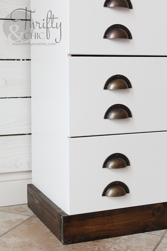 Ikea Tarva dresser hack -dresser turned into printer cabinet style buffet table!
