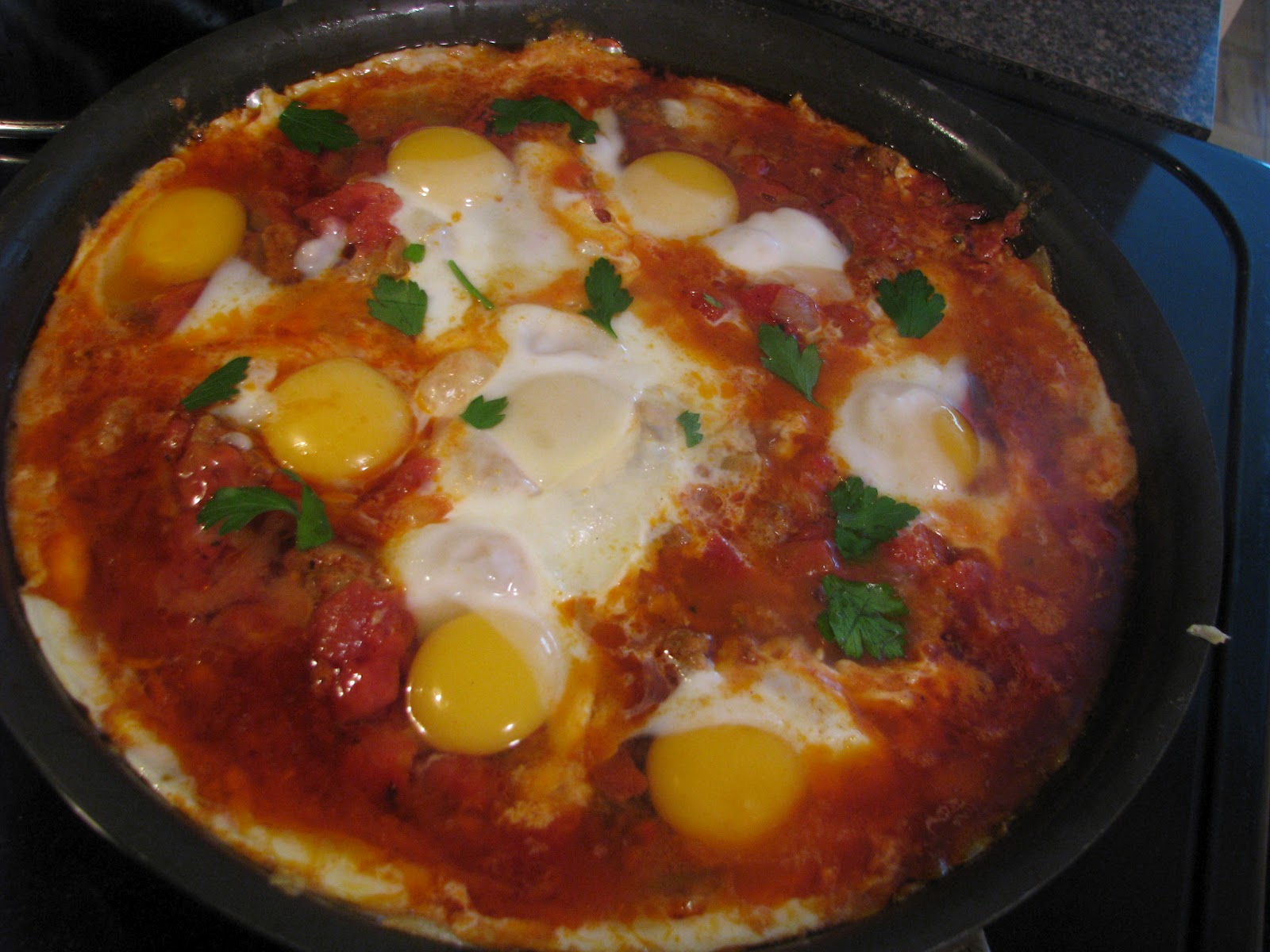 Good Eats for 52 Weeks: Moroccan Merguez Ragout with Poached Eggs