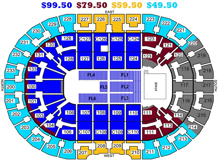 Gladiators Seating Chart