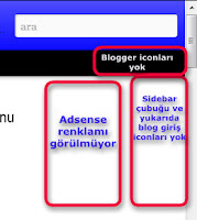 Şablon önizlemede görülmeyenler