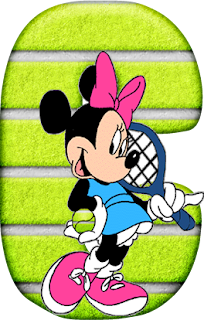 Abecedario de Minnie Jugando al Tenis. Minnie Playing Tennis Alphabet.
