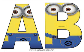 Letras dos Minions - Alfabeto dos Minions grátis para você imprimir