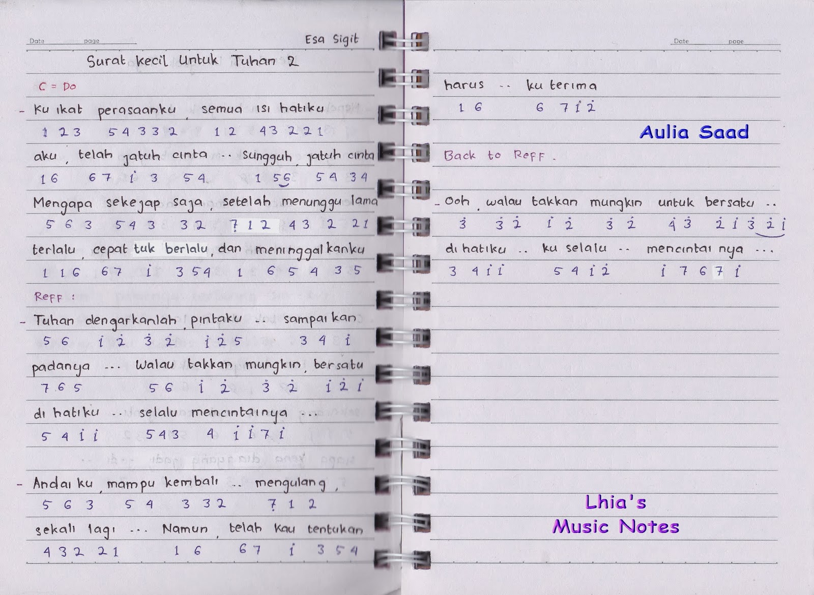 Lirik Lagu Surat Untuk Tuhan - Btt Documents