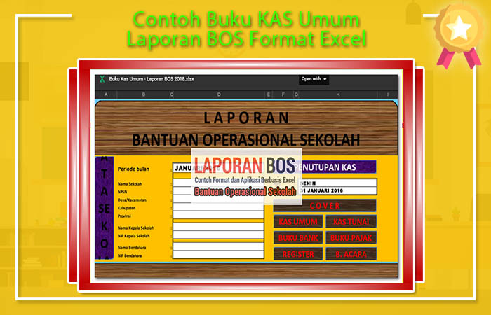 Contoh Buku KAS Umum Laporan BOS Format Excel Buku KAS Umum