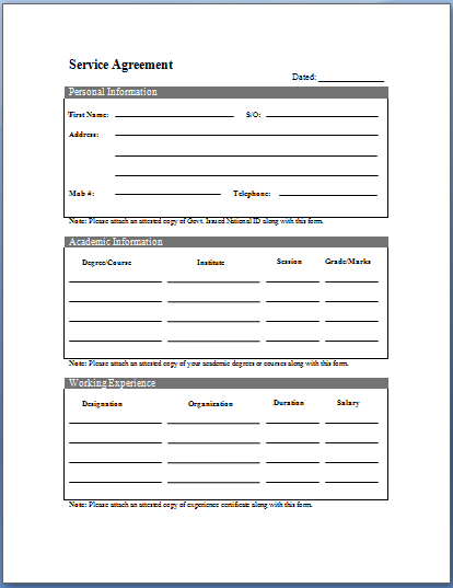 Simple Service Level Templates In Word Format Doc Excel Template Service Level Agreement Template Excel