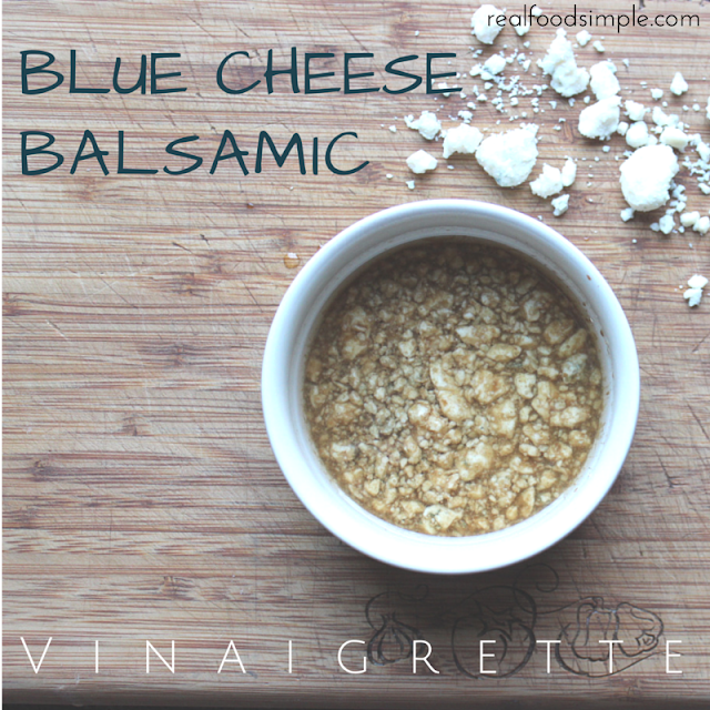 blue cheese balsamic vinaigrette | 2 ways This is a simple recipe with only 4 pantry ingredients and can be made in five minutes. It can be made both creamy and non-creamy. | realfoodsimple.com