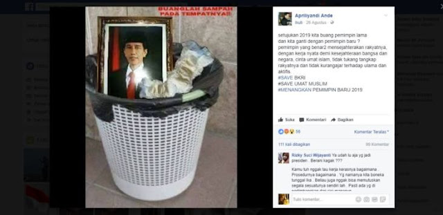 Membuang Foto Presiden Jokowi ke Tempat Sampah, Akun Ini Dikecam waganet Membuang Foto Presiden Jokowi ke Tempat Sampah, Akun Ini Dikecam waganet