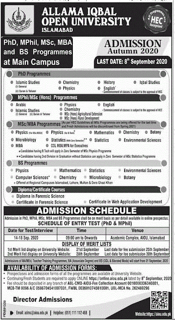 aiou-admissions-autumn-2020-apply-online