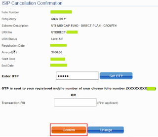 UTI Mutual Fund - Confirm SIP Cancellation UTI Mutual Fund - Confirm SIP Cancellation
