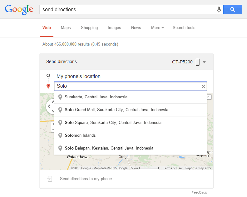 Kirim Peta Catatan dan Alarm dari PC ke Android dengan Google Search