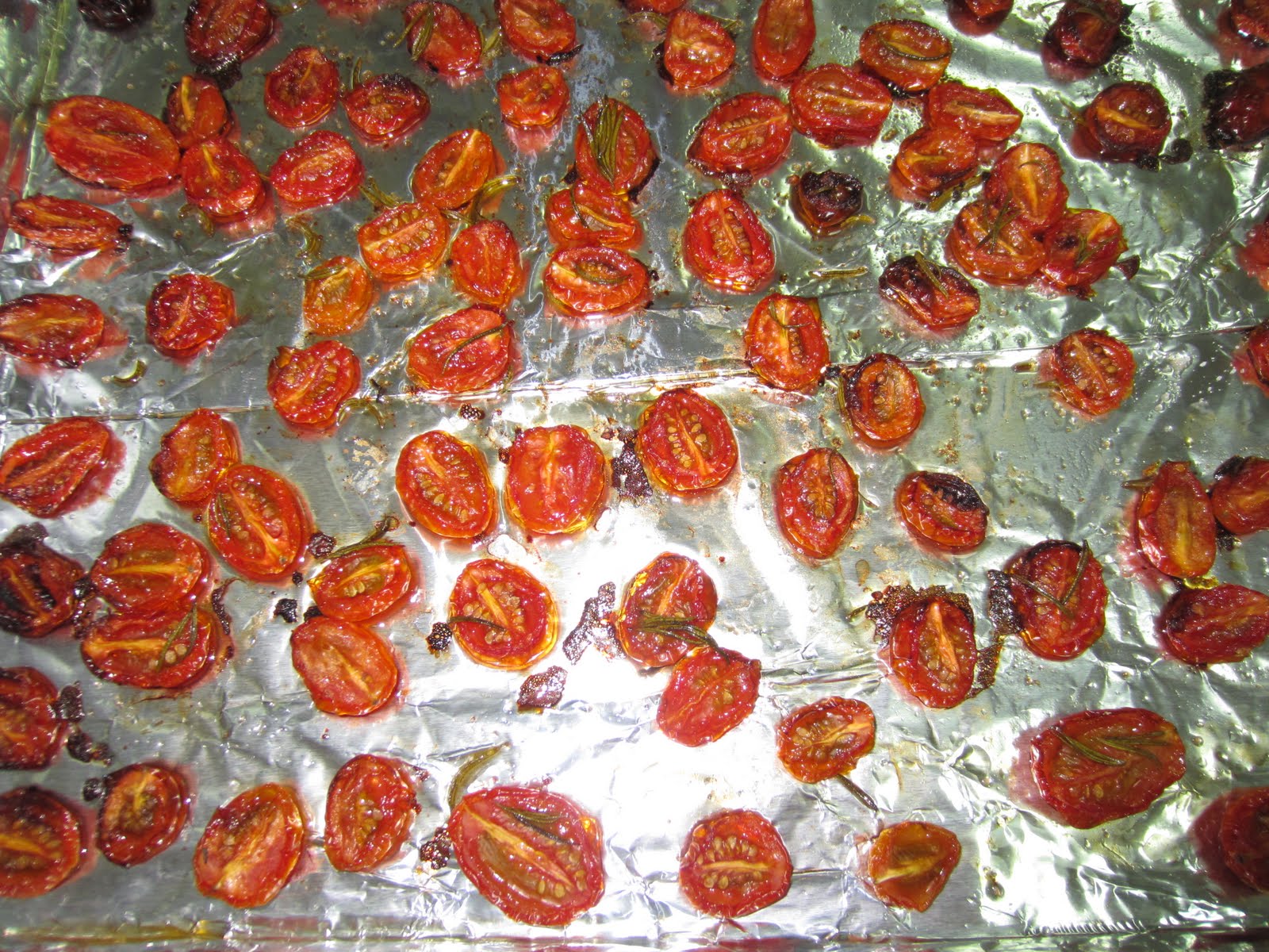 Mima's Oven Sun dried cherry tomatoes in oven and Spicy Seafood Pasta