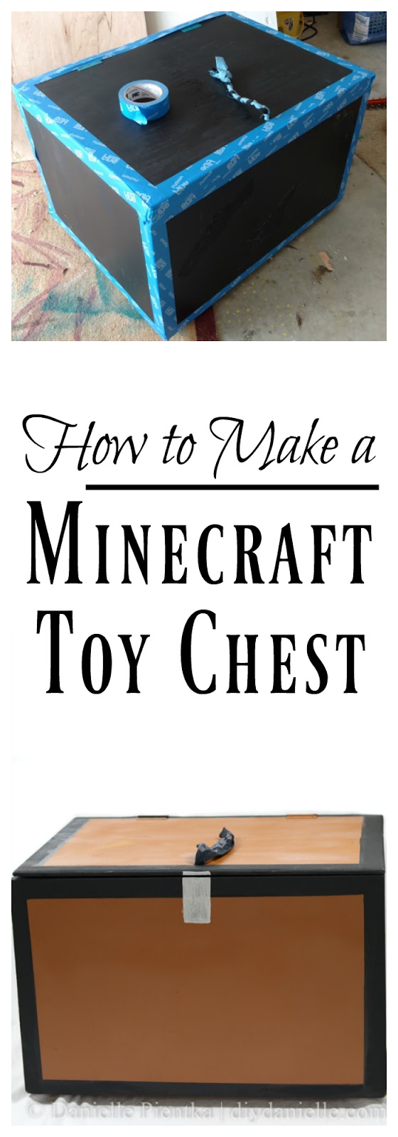 How to make a simple Minecraft chest for toy storage. Toy storage in a Minecraft themed bedroom.