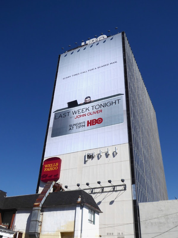 Giant Last Week Tonight with John Oliver season 4 billboard Sunset Strip Giant Last Week Tonight John Oliver season 4 billboard