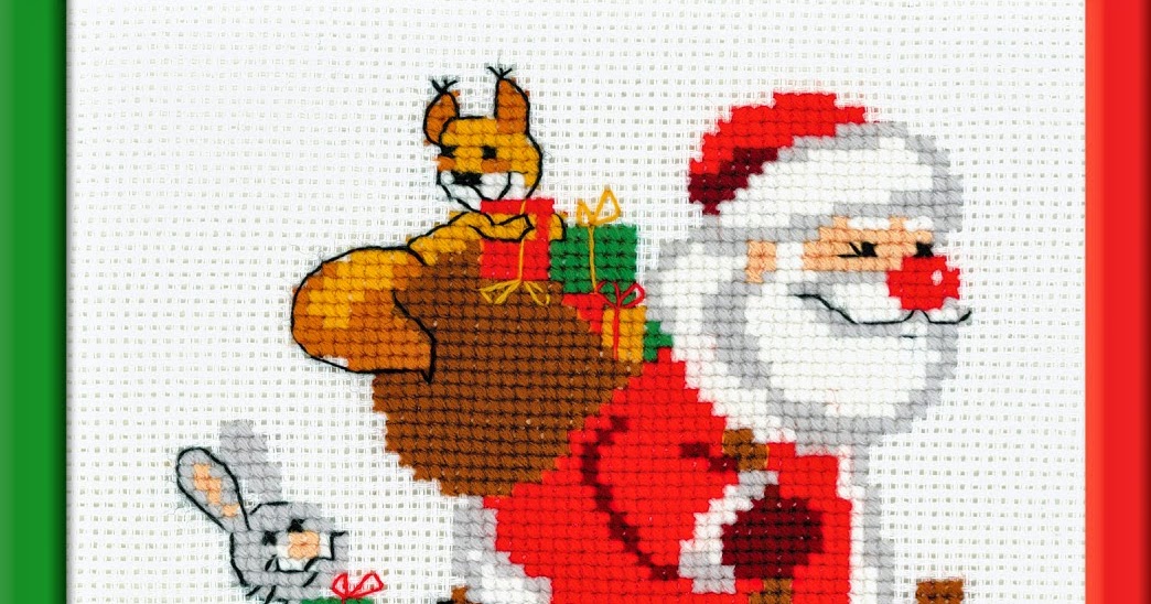 Вышивка дед мороз схема. Вышивка Санта Клаус с подарками. Риолис Новогодняя вышивка. Дед Мороз с подарками вышивка крестиком. Алмазная вышивка дед Мороз.