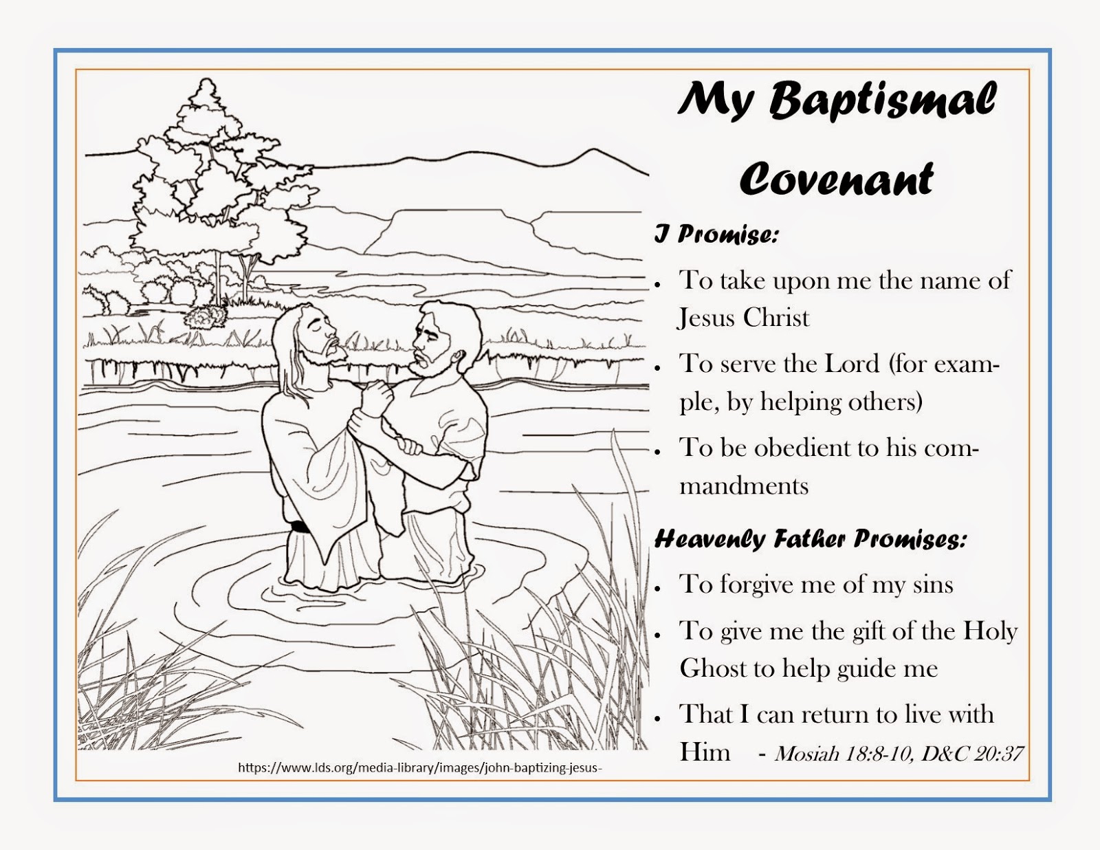 LDS Primary Musings And Resources My Baptismal Covenant LDS Primary Musings And Resources My Baptismal Covenant