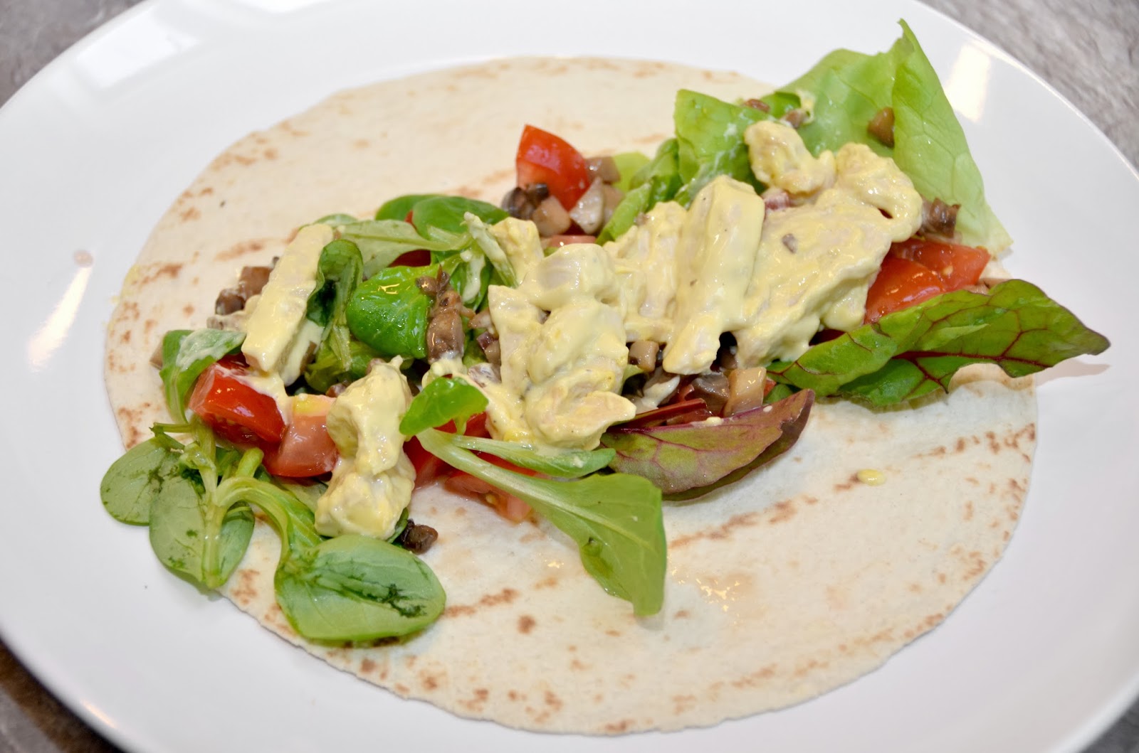 Wraps met kip en champignons