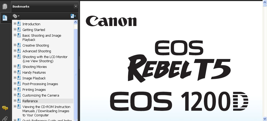 Canon EOS Rebel T5 Manual - Download Manual PDF Online