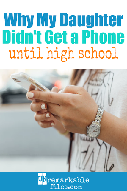 My teenager was literally the last of her friends to get a cell phone the summer before freshman year. We could have caved and given our teen a smartphone years before that, but here's why we waited and why we thought 14 was the right age to get a cell phone. #parentingteens #cellphonerules