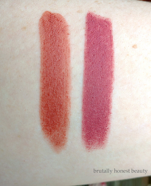Swatches of Maybelline Maple Kiss and Maybelline Touch of Spice