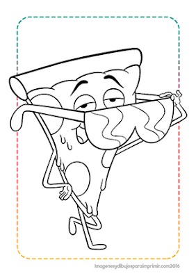 dibujo de pizza Steve para imprimir y colorear