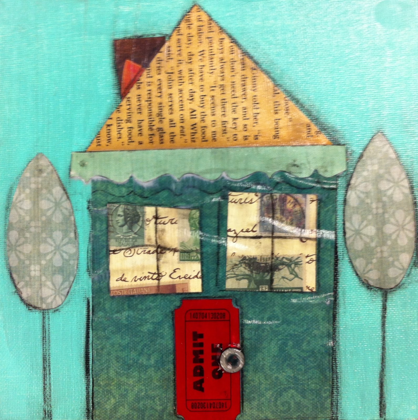 Angela Anderson Art Blog Cute Houses Mixed Media Project Kid's Art Class