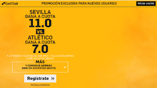 betfair supercuota victoria de Sevilla o Atlético Liga 23-10 betfair supercuota victoria de Sevilla o Atlético Liga 23-10