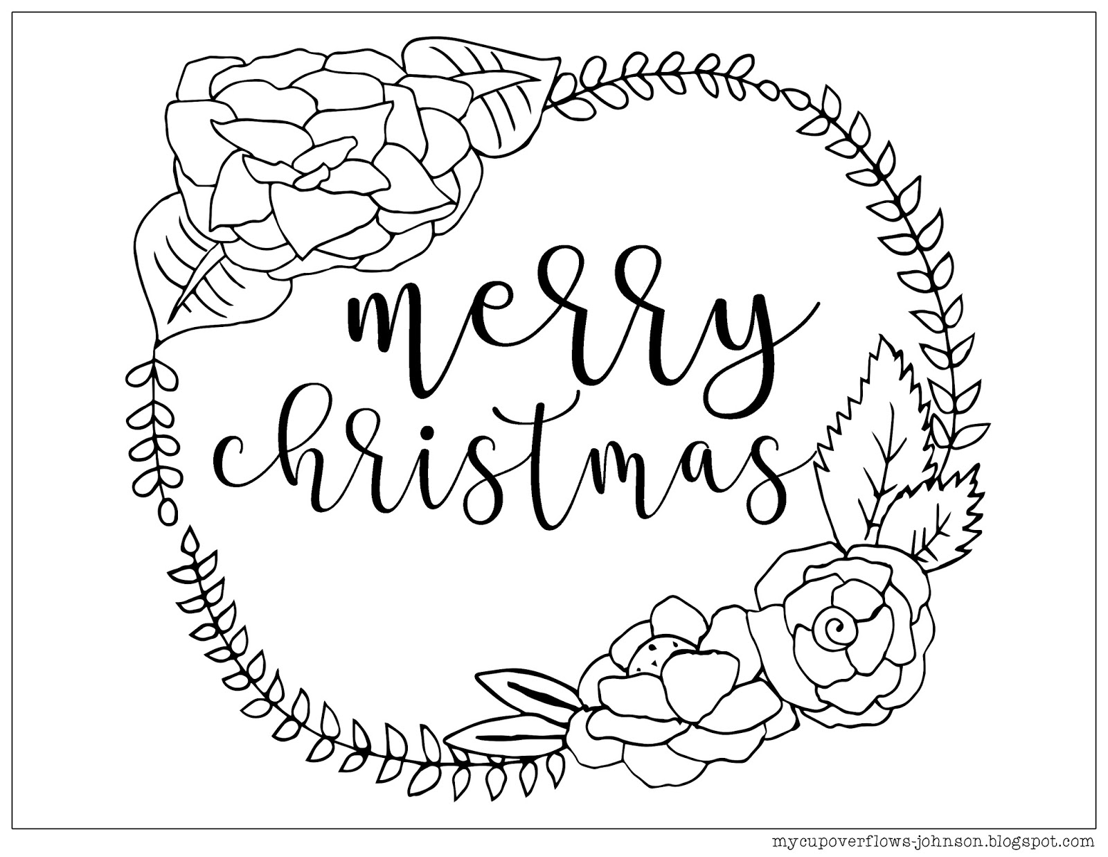 My Cup Overflows Christmas Coloring Pages