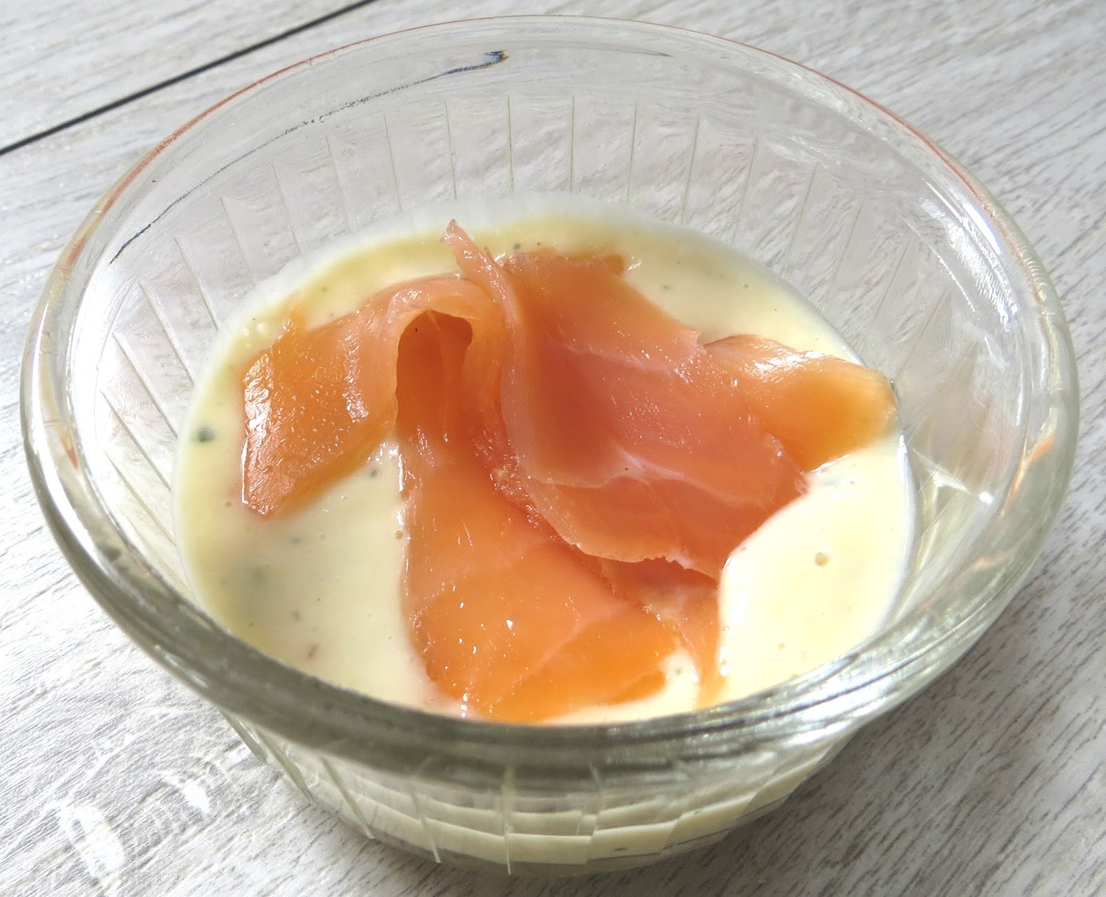 Cocotte forever Flan asperges et saumon fumé 89 calories