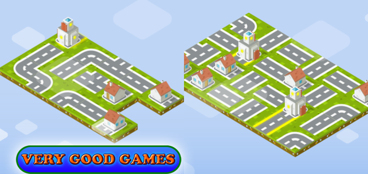A screenshot from an interesting puzzle game City Connect - play it free on a computers, tablet, or smartphone