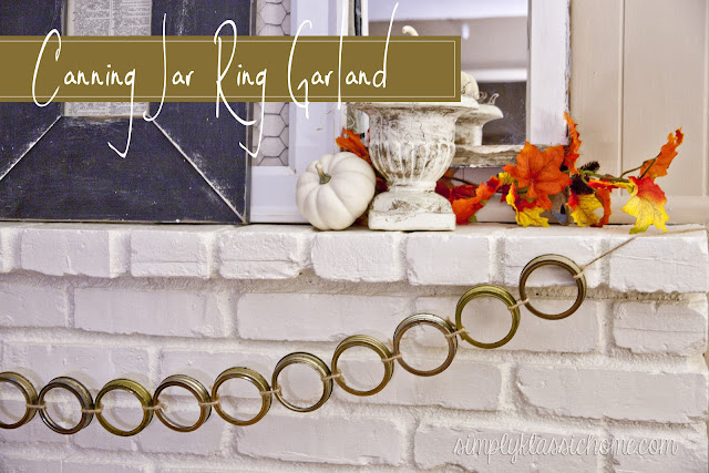 Canning Jar Ring Garland & a Simple Fall Mantel - Yellow Bliss Road