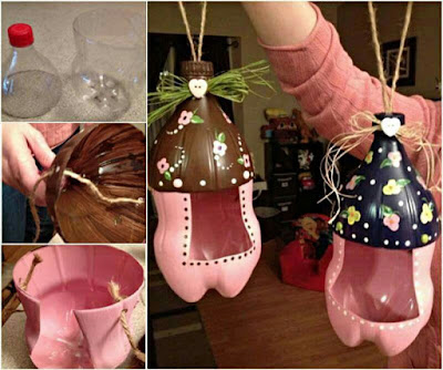 Elabora unas bellas pajareras con botellas de plastico