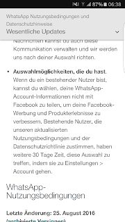 WhatsApp Nutzungsbedingungen und Datenschutzrichtlinie Wesentliche Updates III Screenshot WhatsApp Nutzungsbedingungen und Datenschutzrichtlinie Wesentliche Updates III