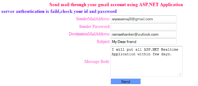 How to send mail from ASP.NET Application | MY.NET Tutorials