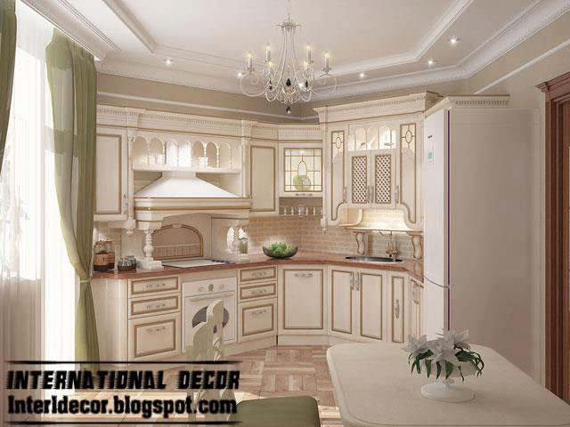 White kitchens designs with classic wood kitchen cabinets