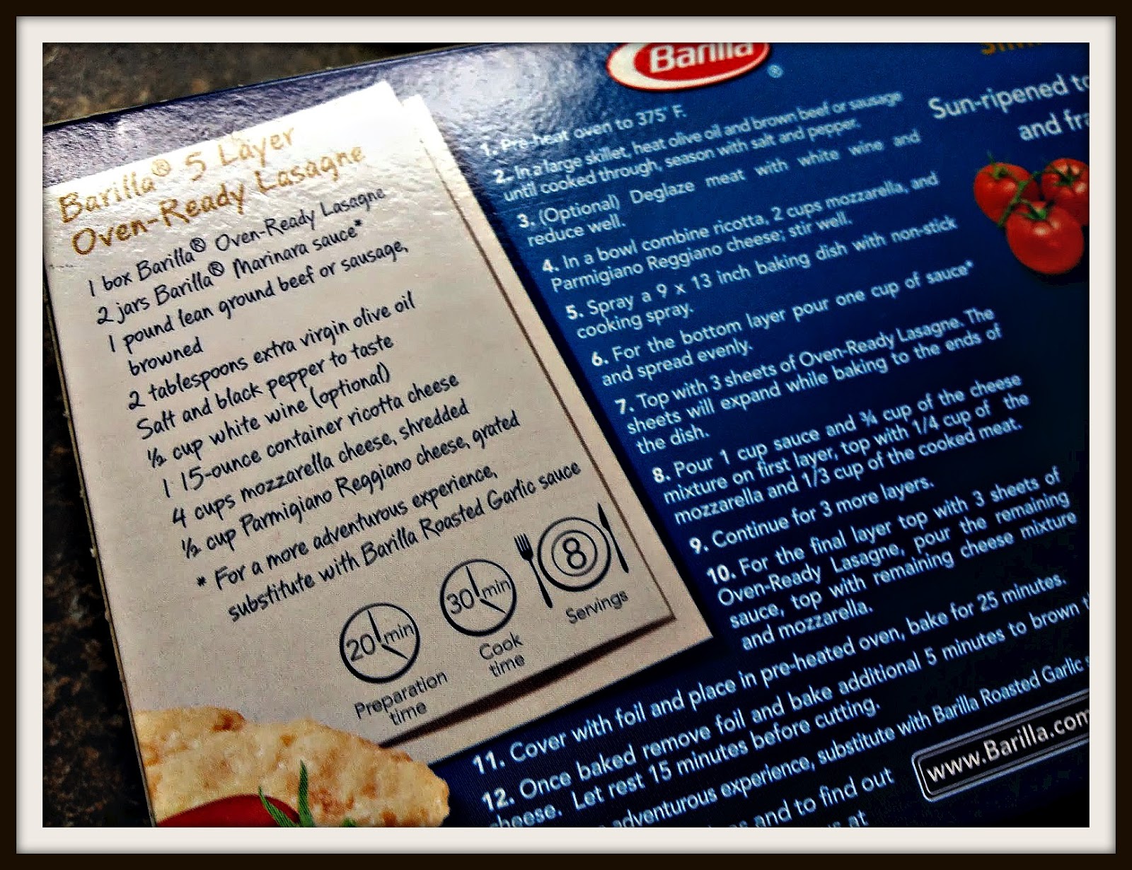 Food Hussy Recipe Review Barilla Oven Ready 5 Layer Lasagna The