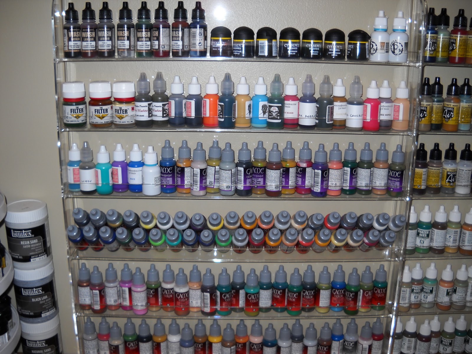 Table Top Gaming Bunker Model Paint Storage Shelf Vallejo, GW, Mig