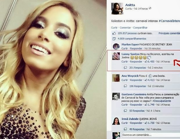 Anitta fica loira, posta foto no facebook e a galera não perdoa