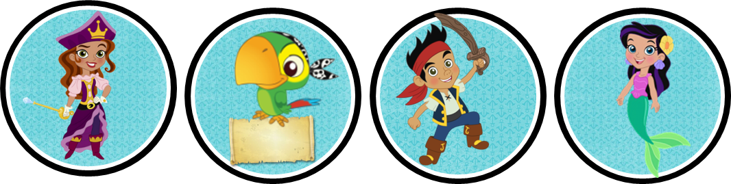 Jake y los Piratas: Etiquetas para Imprimir Gratis. Toppers, stickers o etiquetas para Imprimir Gratis de Jake y los Piratas.